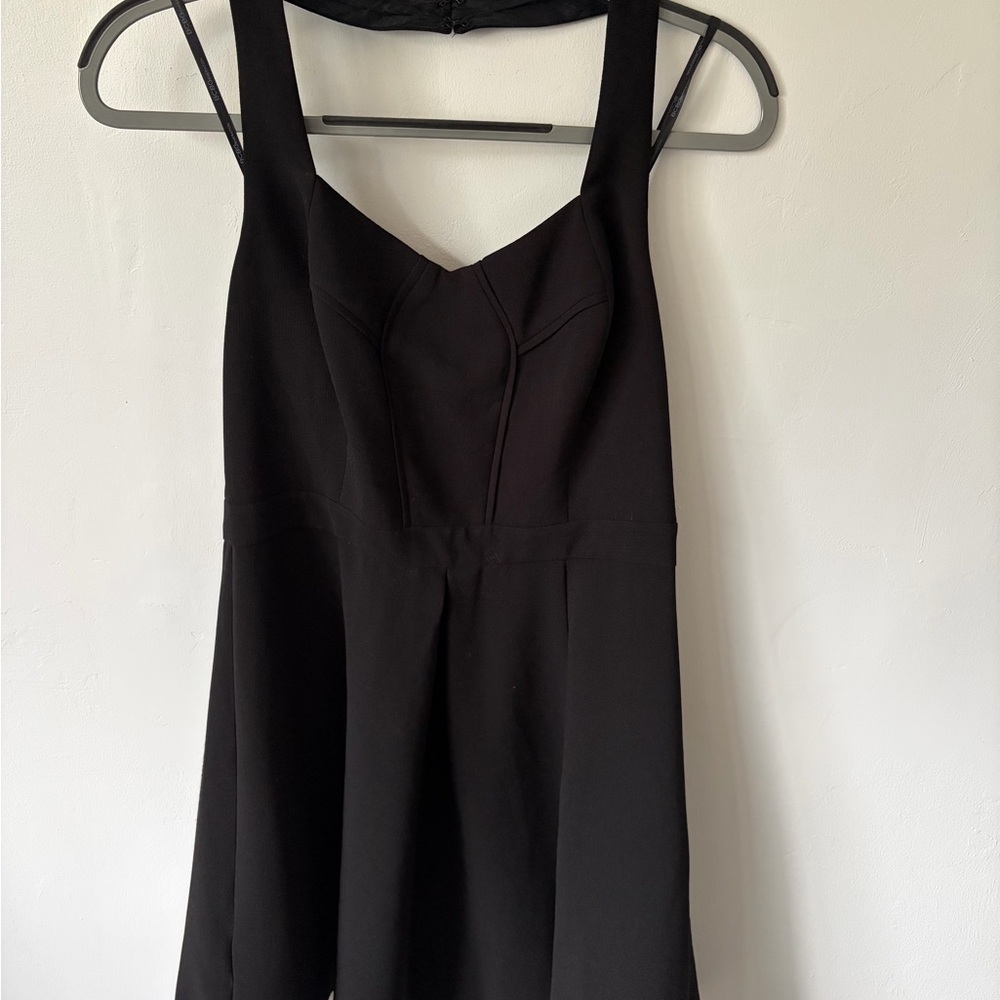 BCBGeneration Classic Black A-Line Halter Dress